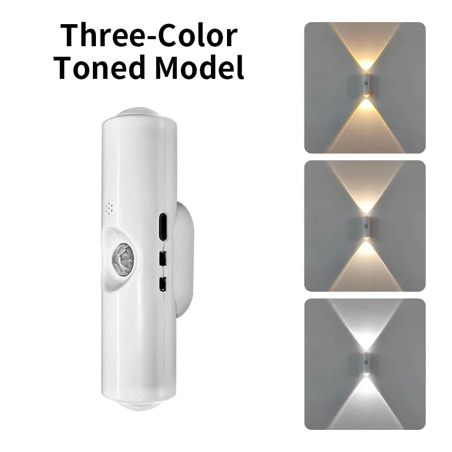 GlowTwin LED Night Light with Motion Sensor – Rechargeable RGB Magnetic Wall Lamp for Hallway, Cabinet & Stairs
