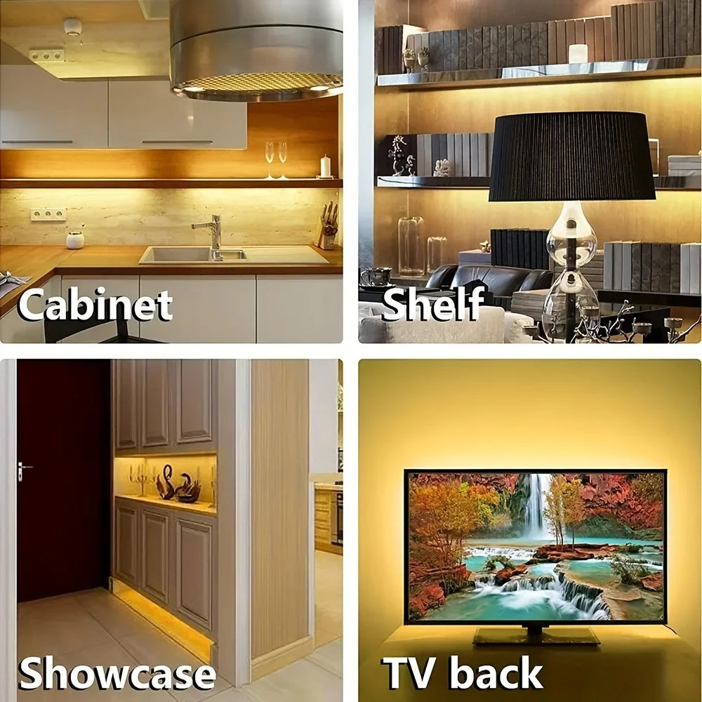LumiScan Motion Sensor LED Light Strip – Hand Wave ON/OFF USB Tape for Closet & Kitchen Lighting