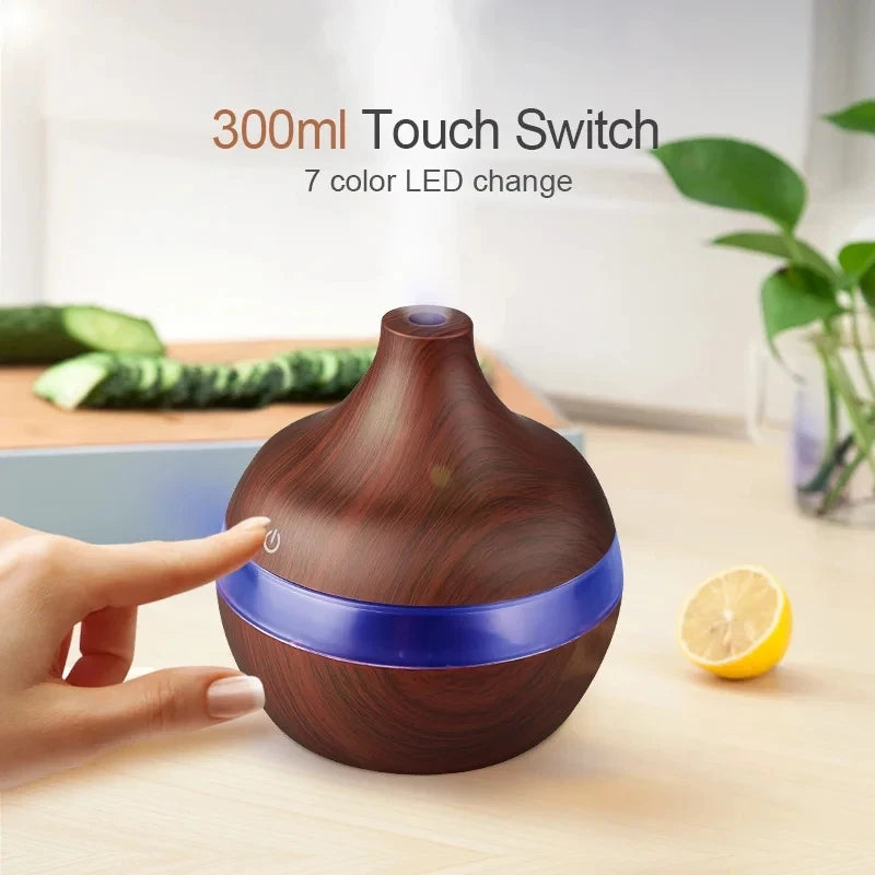 CalmHaven Ultrasonic Aroma Diffuser – 300ml Cool Mist Electric Humidifier for Relaxing Spaces