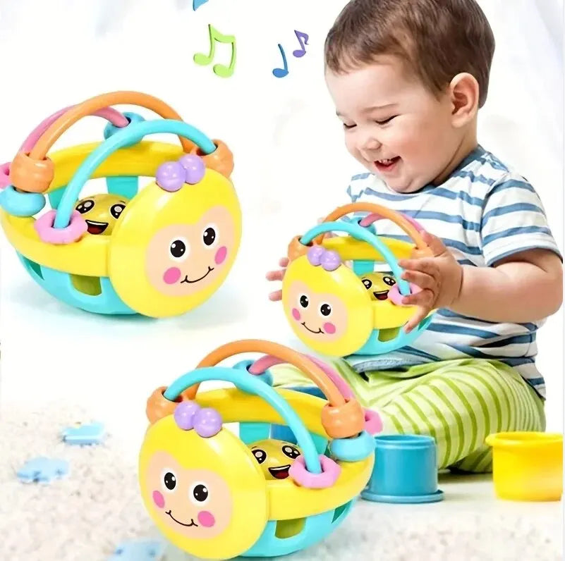 Baby Intelligence Catch Ball – Colourful 10cm Rattle Toy with Bell for Newborns & Toddlers