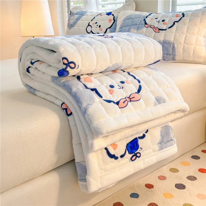 Velvet Comfort Thicken Mattress Topper – Soft Quilted Bed Mat for Winter Warm Beds