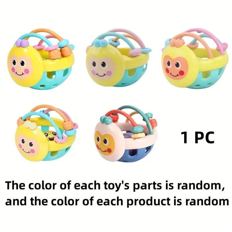 Baby Intelligence Catch Ball – Colourful 10cm Rattle Toy with Bell for Newborns & Toddlers