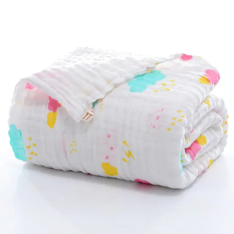 CloudSoft Muslin Baby Bath Towel – Ultra-Gentle 105x105cm Wrap for Newborns & Toddlers