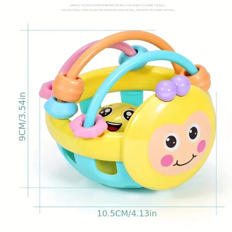 Baby Intelligence Catch Ball – Colourful 10cm Rattle Toy with Bell for Newborns & Toddlers