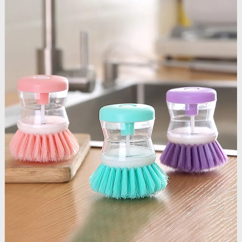 CleanMate Dish Brush with Built-in Soap Dispenser – Kitchen Cleaning Accessories for Efficient Washing