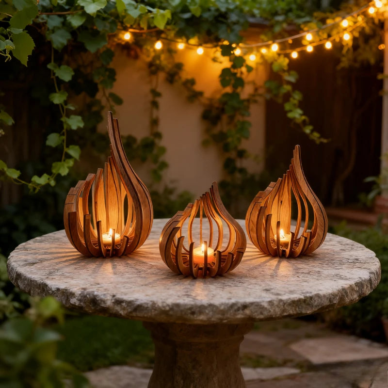 Handcrafted Wooden Candle Holder – Minimalist Home Décor