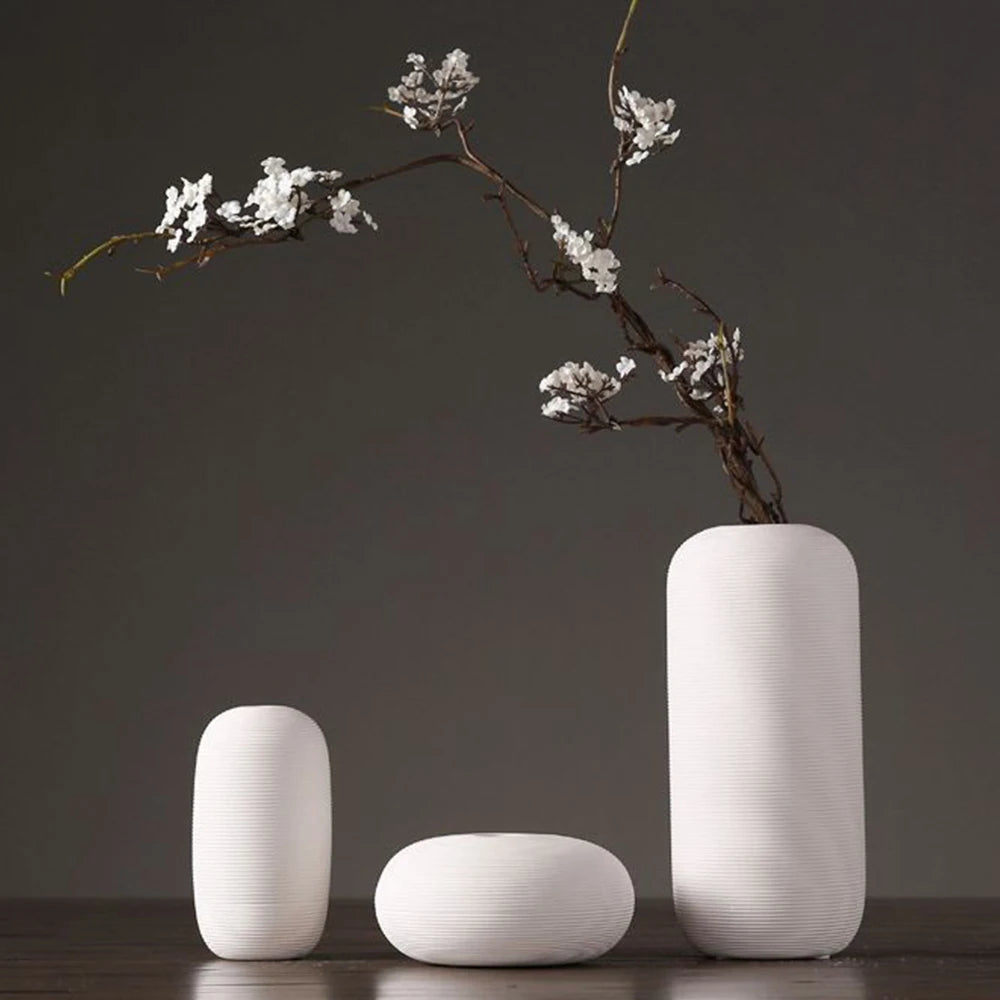Minimalist White Ceramic Vase