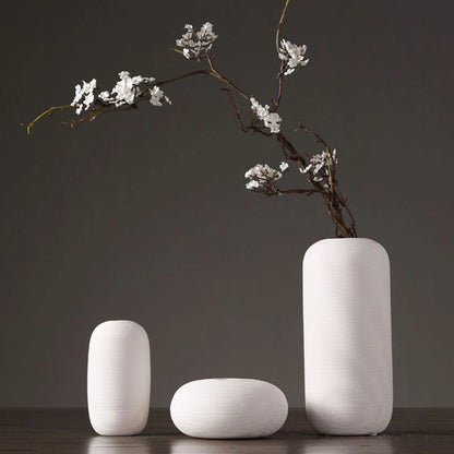 Minimalist White Ceramic Vase