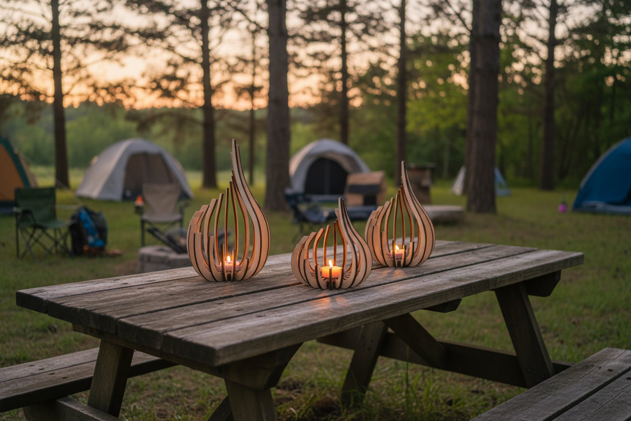 Handcrafted Wooden Candle Holder – Minimalist Home Décor