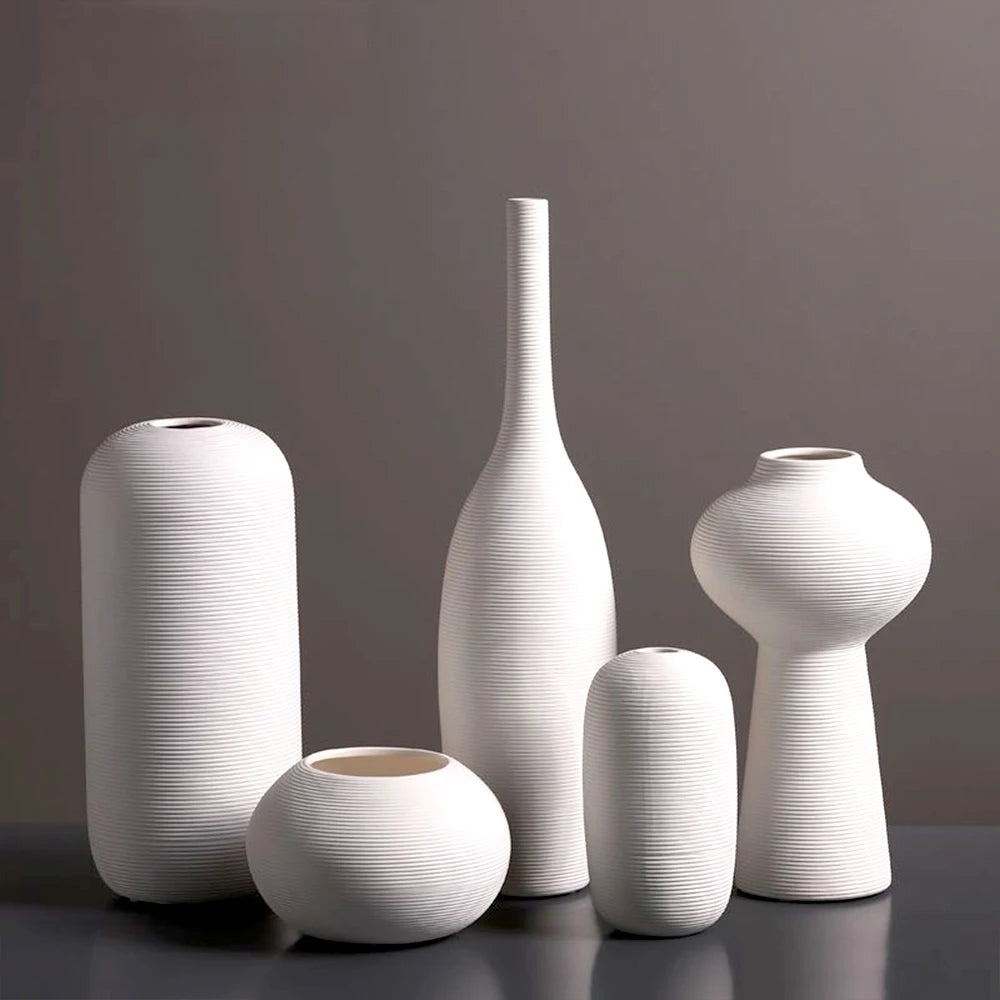 Minimalist White Ceramic Vase
