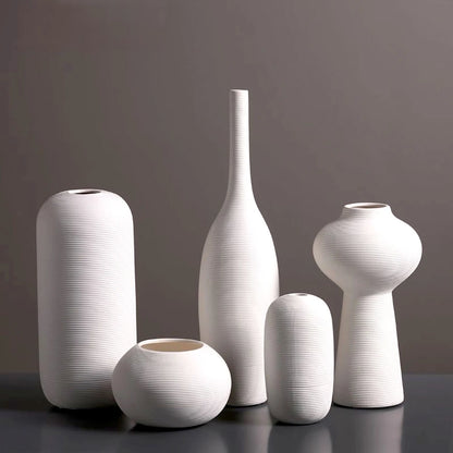 Minimalist White Ceramic Vase