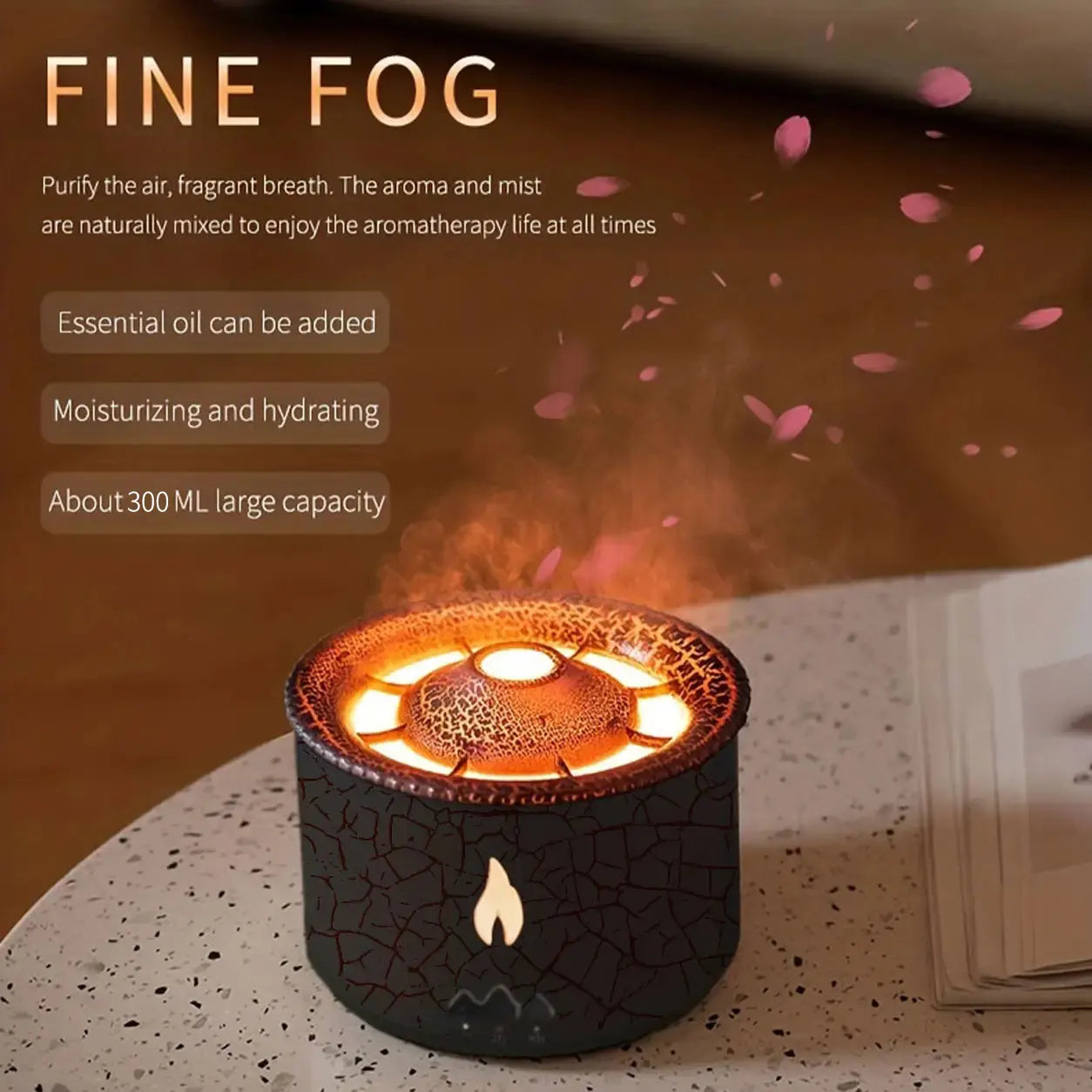 VolcanoGlow – Volcano Aroma with Relaxing LED Light