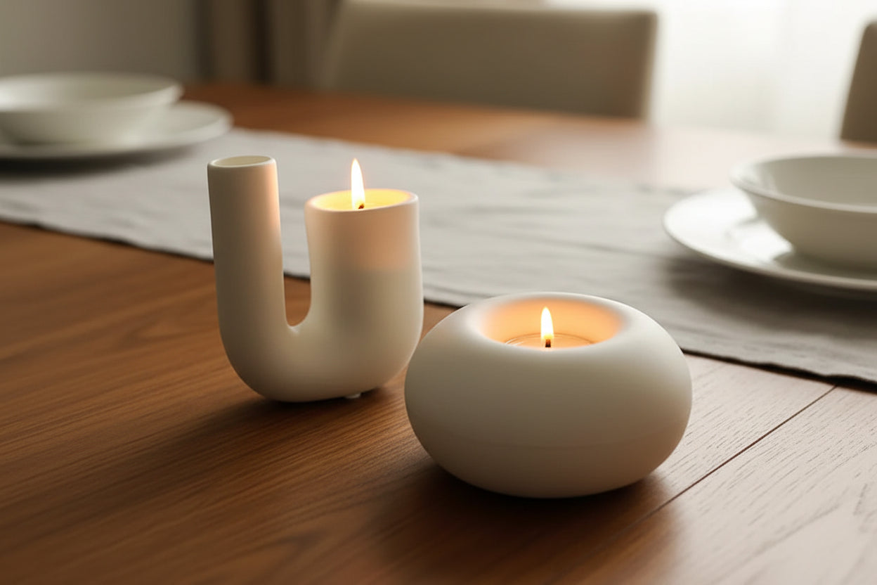 Ceramic Candle Holder – Nordic Minimalist Home Decor