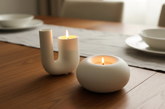 Ceramic Candle Holder – Nordic Minimalist Home Decor