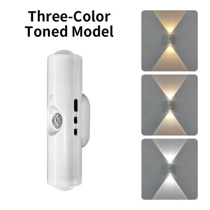 GlowTwin LED Night Light with Motion Sensor – Rechargeable RGB Magnetic Wall Lamp for Hallway, Cabinet & Stairs