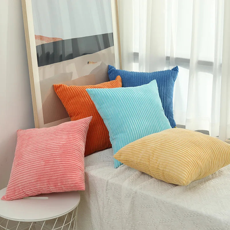 Corduroy Plush Cushion Cover – Luxury Decorative Pillow