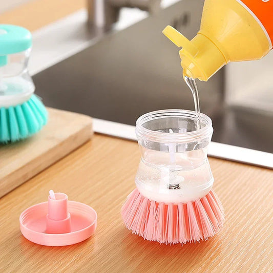 CleanMate Dish Brush with Built-in Soap Dispenser – Kitchen Cleaning Accessories for Efficient Washing