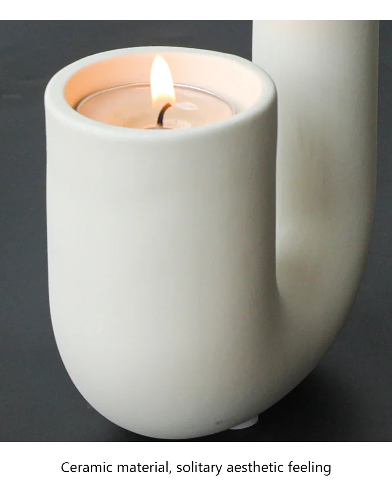 Ceramic Candle Holder – Nordic Minimalist Home Decor