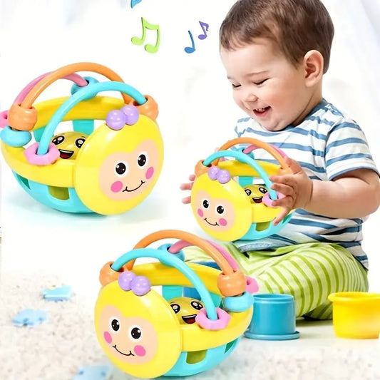 Baby Intelligence Catch Ball – Colourful 10cm Rattle Toy with Bell for Newborns & Toddlers
