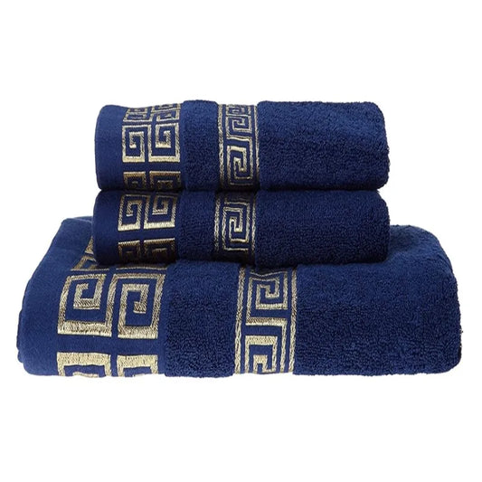Luxury 3-Piece Cotton Bath Towel Set – 1 Bath Towel & 2 Hand Towels, Soft Quick-Dry Hotel Quality