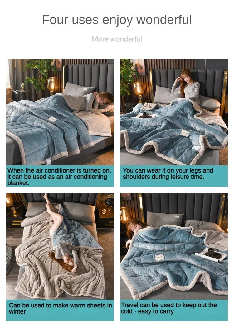 Coral Fleece Thick Blanket – Autumn/Winter