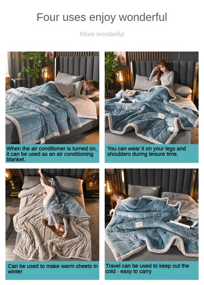 Coral Fleece Thick Blanket – Autumn/Winter