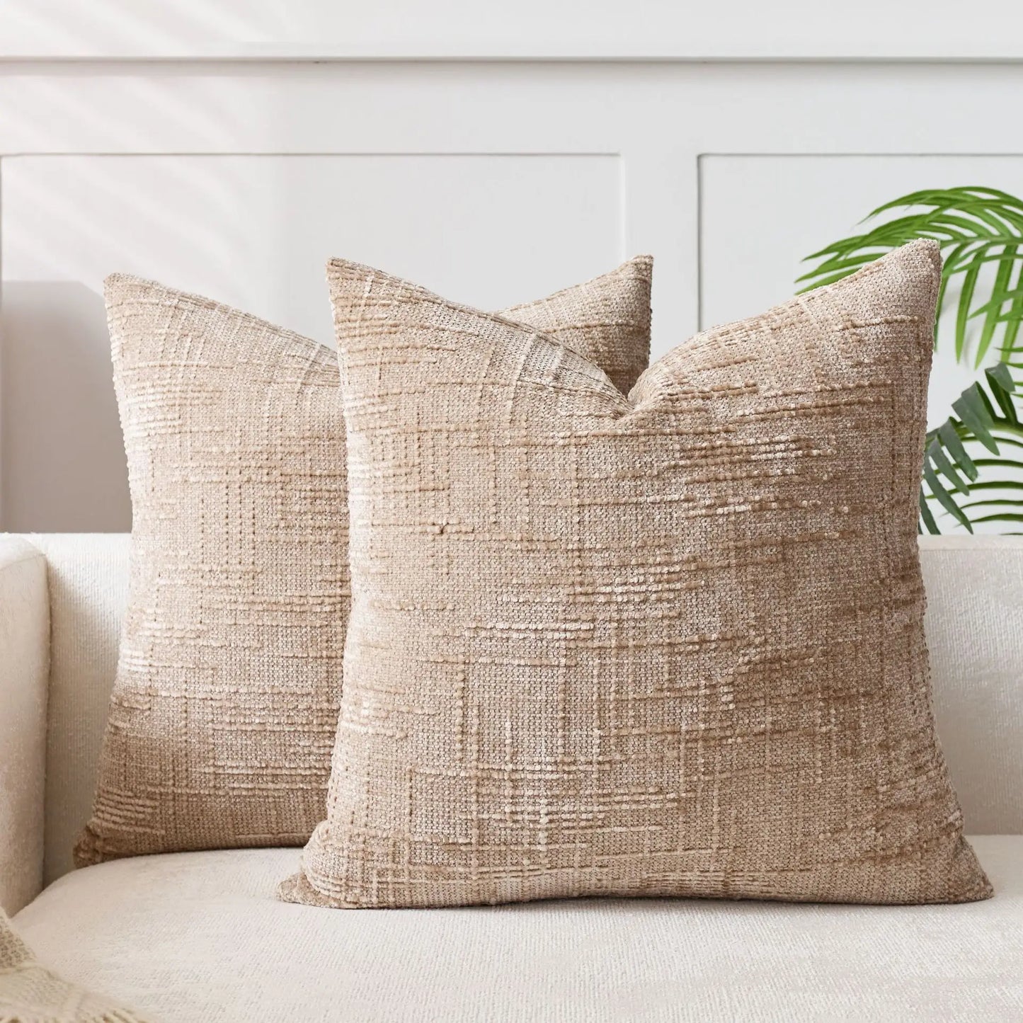 Chenille Cushion Cover – Bamboo Texture Minimalist Decor