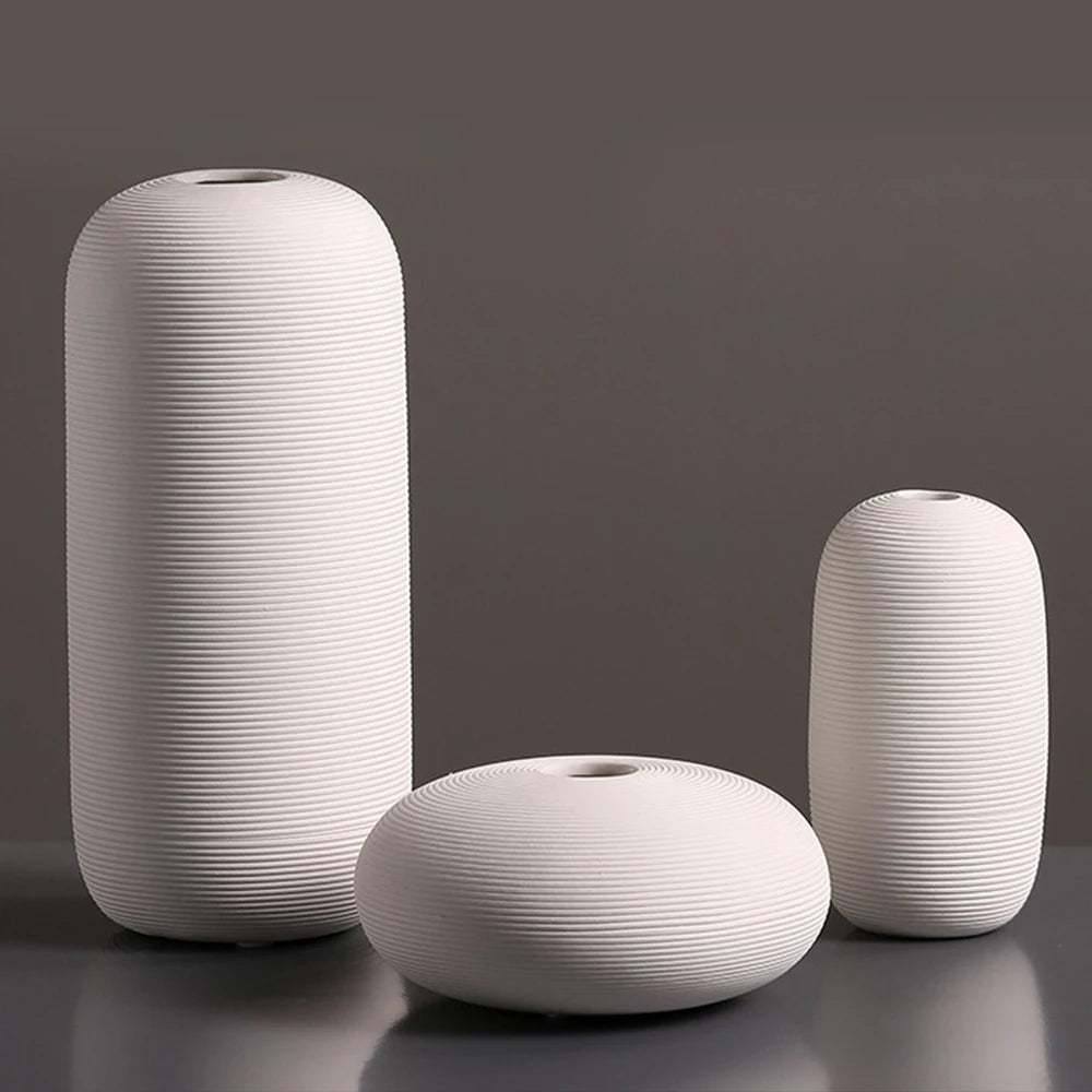 Minimalist White Ceramic Vase