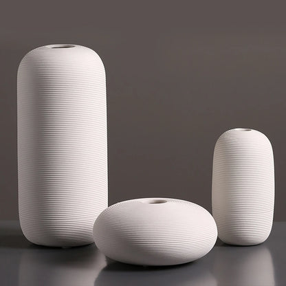 Minimalist White Ceramic Vase