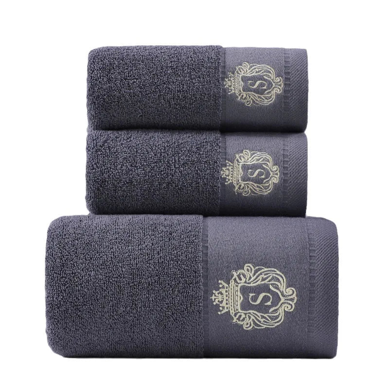 Luxury 3-Piece Cotton Bath Towel Set – 1 Bath Towel & 2 Hand Towels, Soft Quick-Dry Hotel Quality