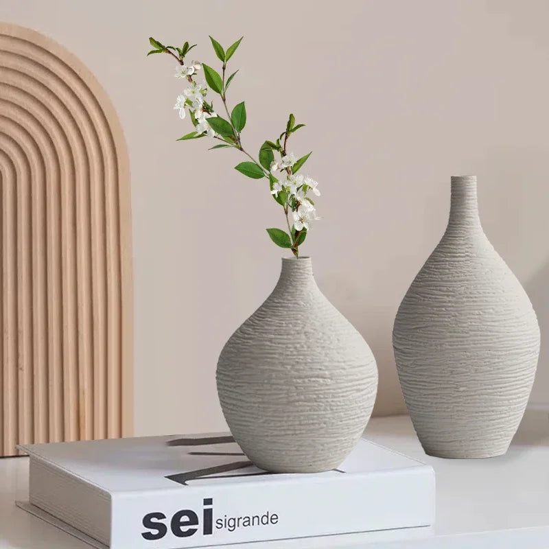 Ceramic Vase – Nordic Minimalist White Decor for Light Luxury Modern Interiors