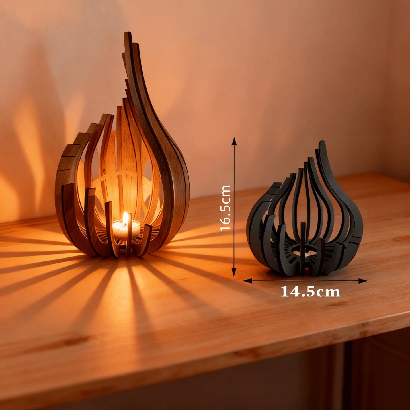 Handcrafted Wooden Candle Holder – Minimalist Home Décor