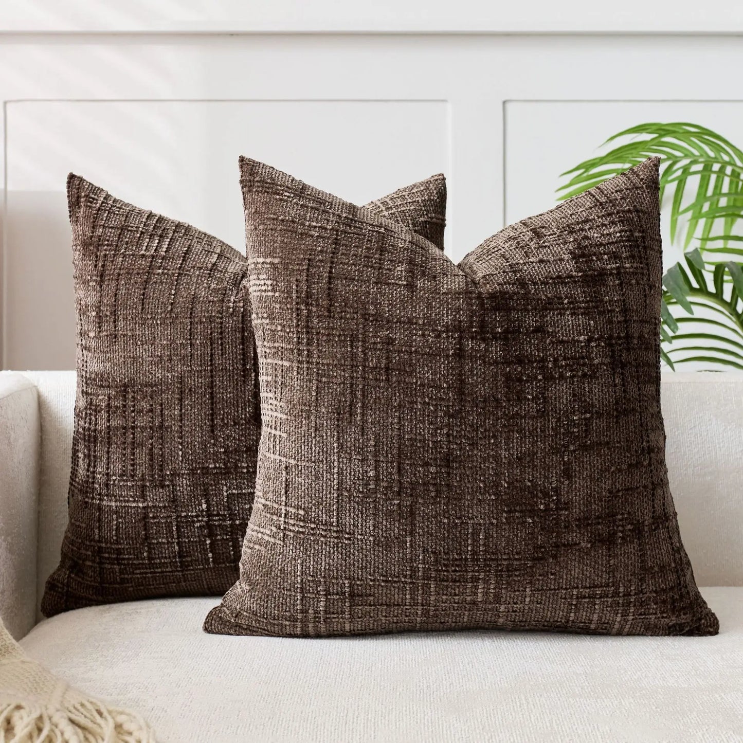 Chenille Cushion Cover – Bamboo Texture Minimalist Decor