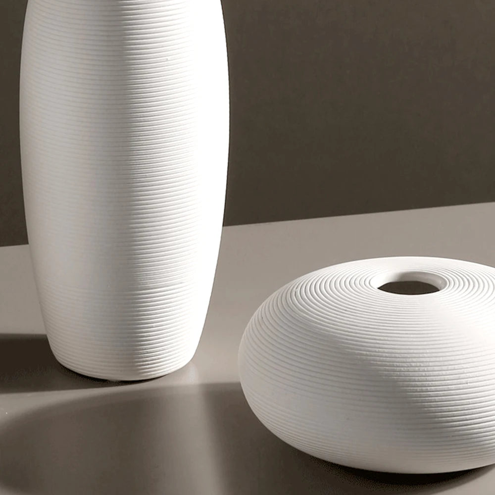 Minimalist White Ceramic Vase