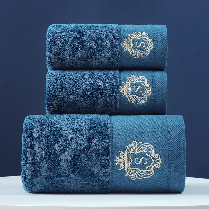 Luxury 3-Piece Cotton Bath Towel Set – 1 Bath Towel & 2 Hand Towels, Soft Quick-Dry Hotel Quality
