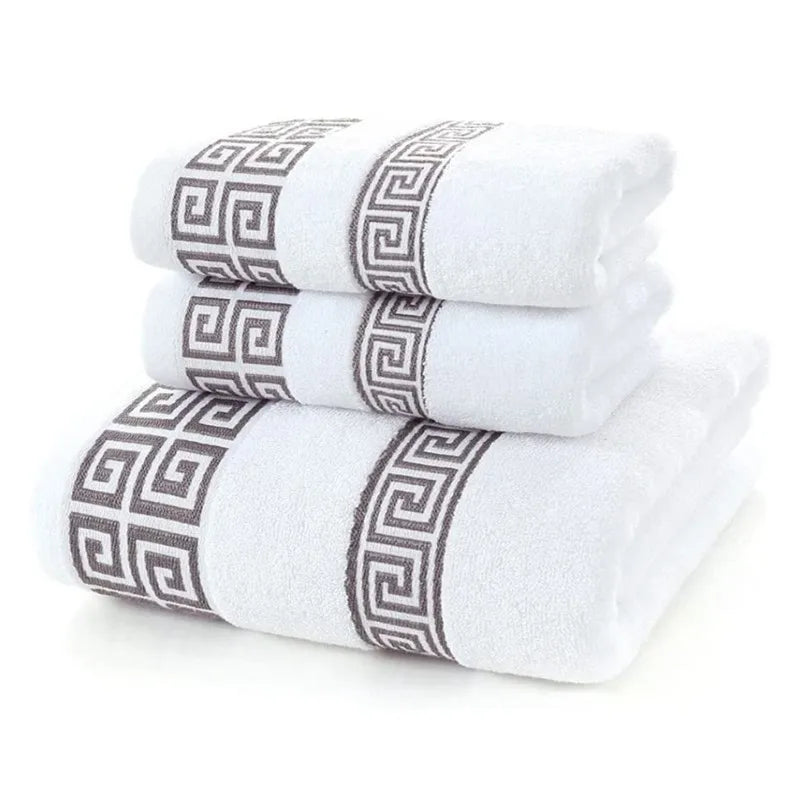 Luxury 3-Piece Cotton Bath Towel Set – 1 Bath Towel & 2 Hand Towels, Soft Quick-Dry Hotel Quality
