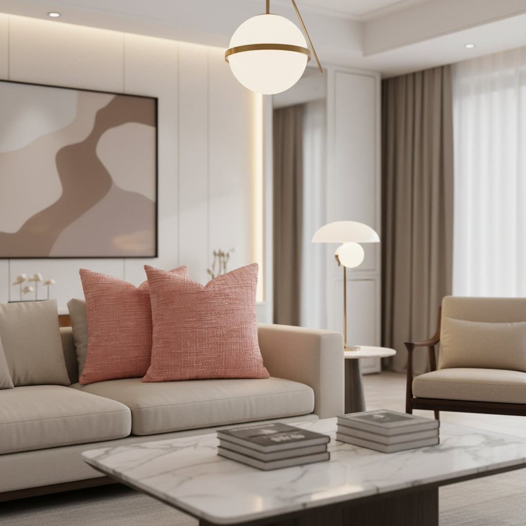 Chenille Cushion Cover – Bamboo Texture Minimalist Decor