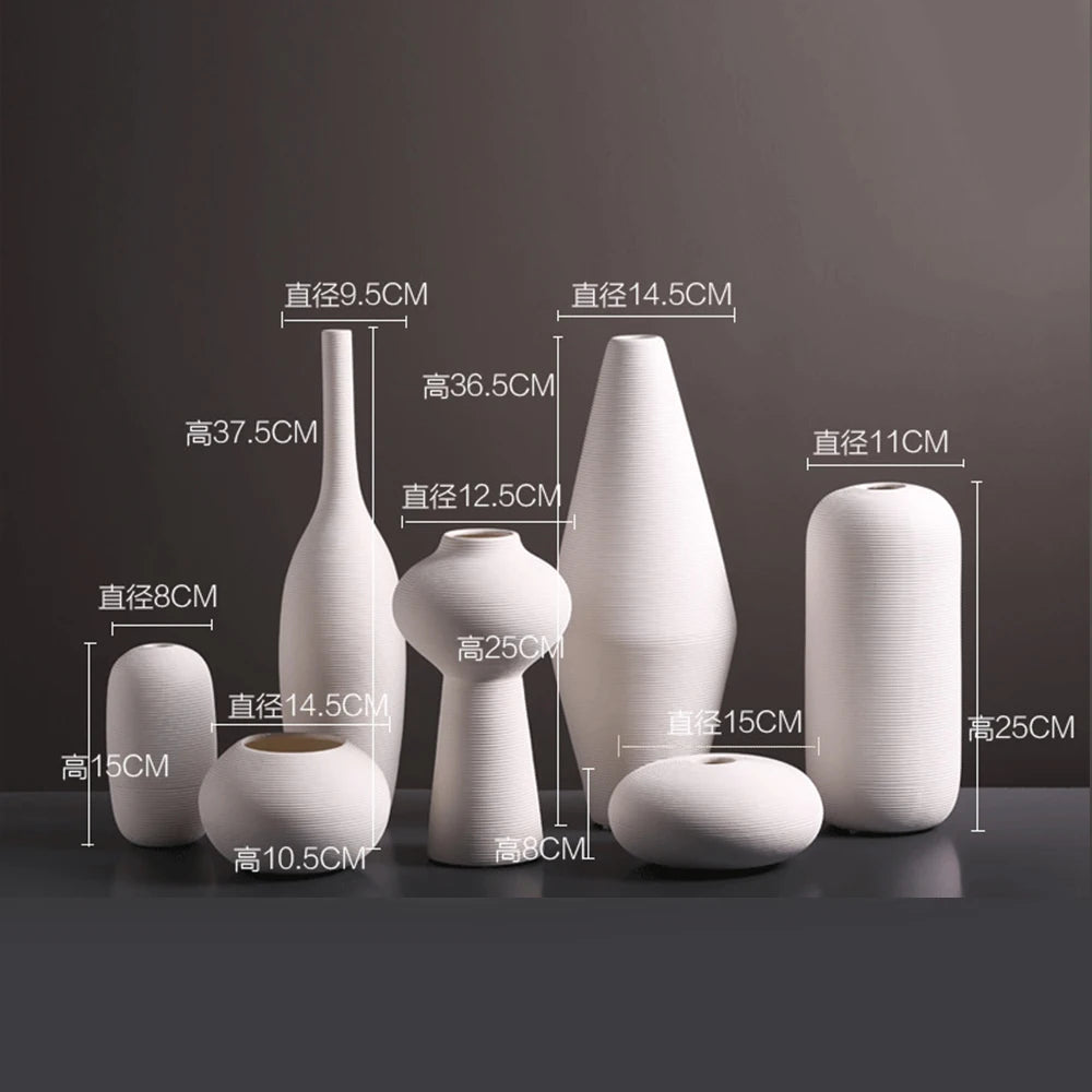 Minimalist White Ceramic Vase