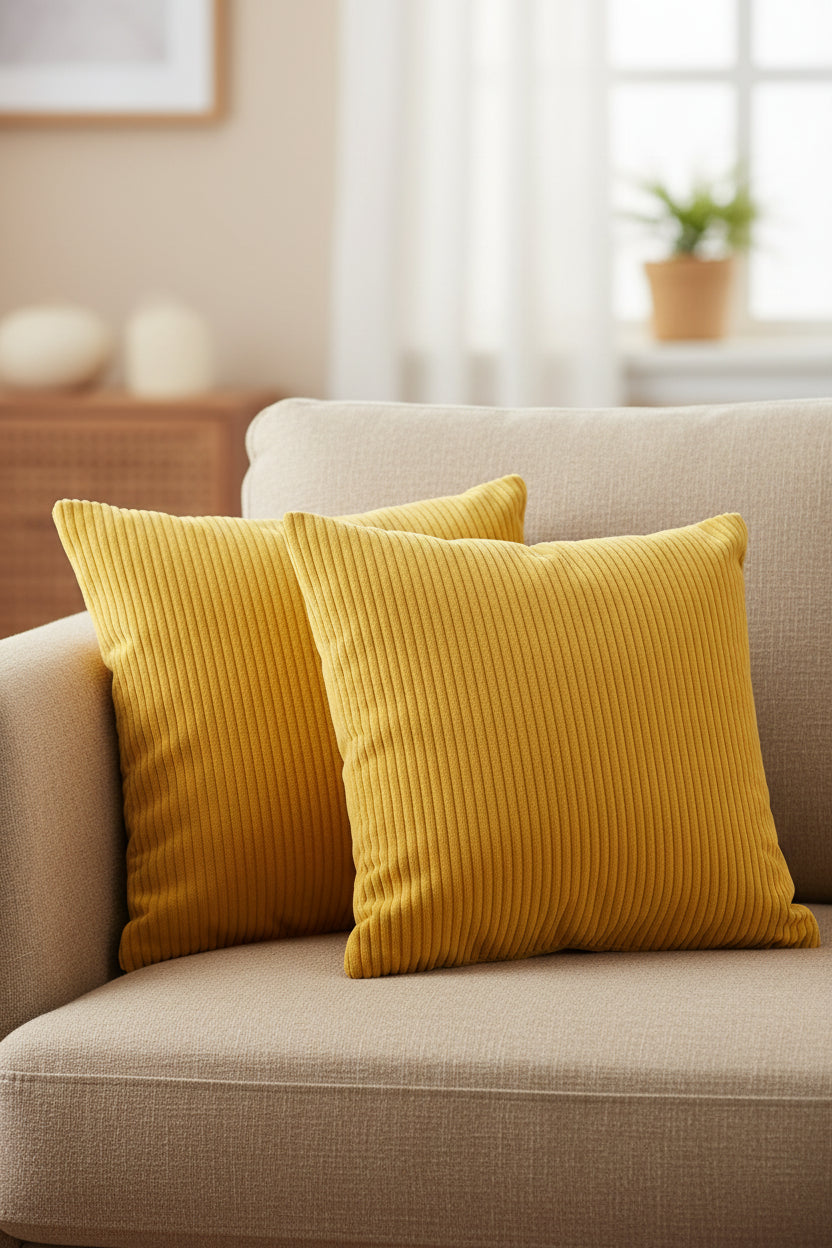 Corduroy Plush Cushion Cover – Luxury Decorative Pillow
