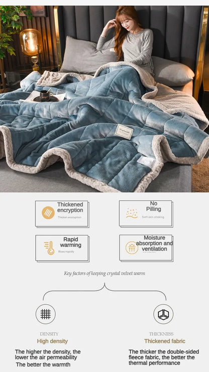 Coral Fleece Thick Blanket – Autumn/Winter