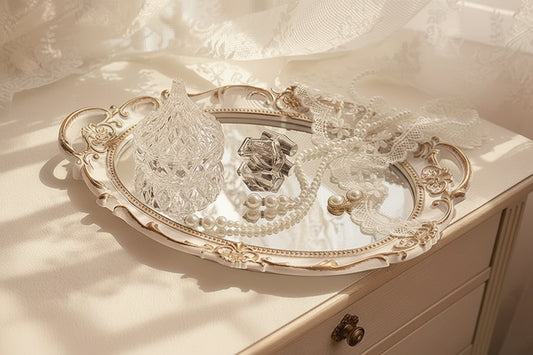 Vintage Mirror Tray – Elegant Jewelry & Perfume Display