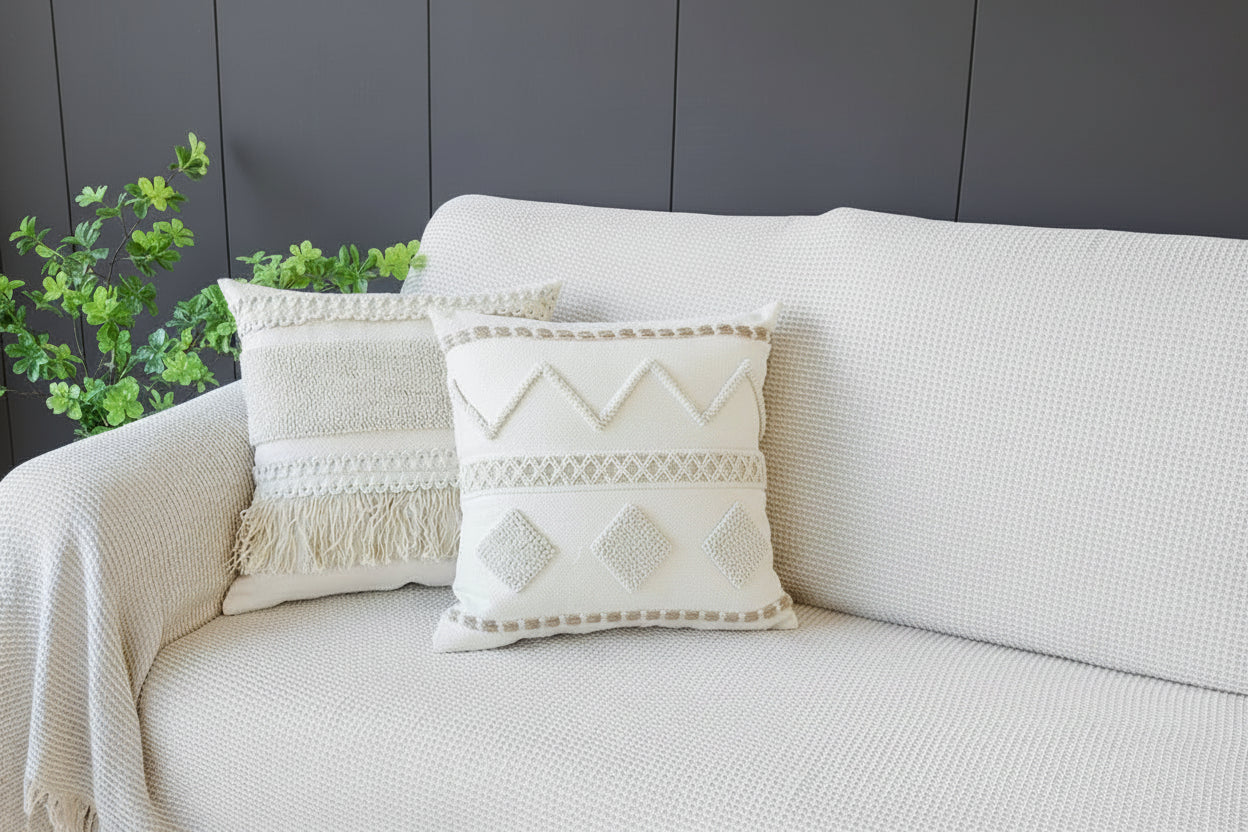 Bohemian Tassel Cushion Cover – Cotton Linen Decor