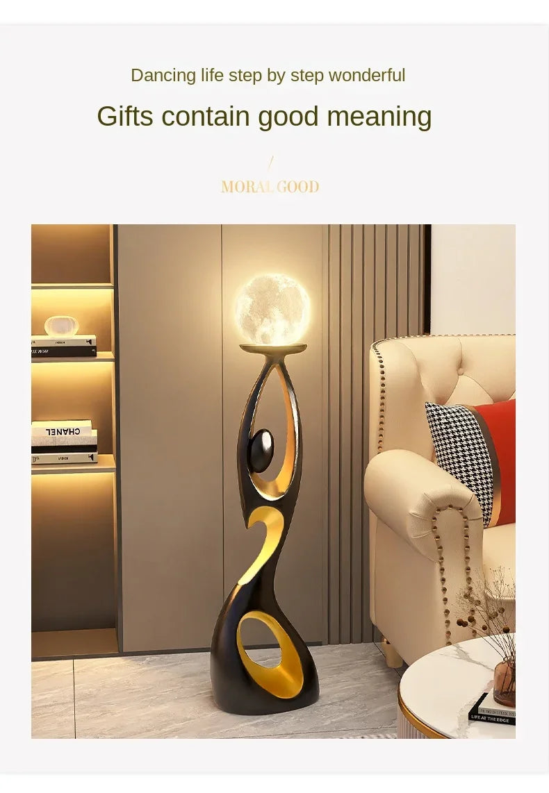 Abstract Dancing Figures Sculpture – Nordic Modern Decor