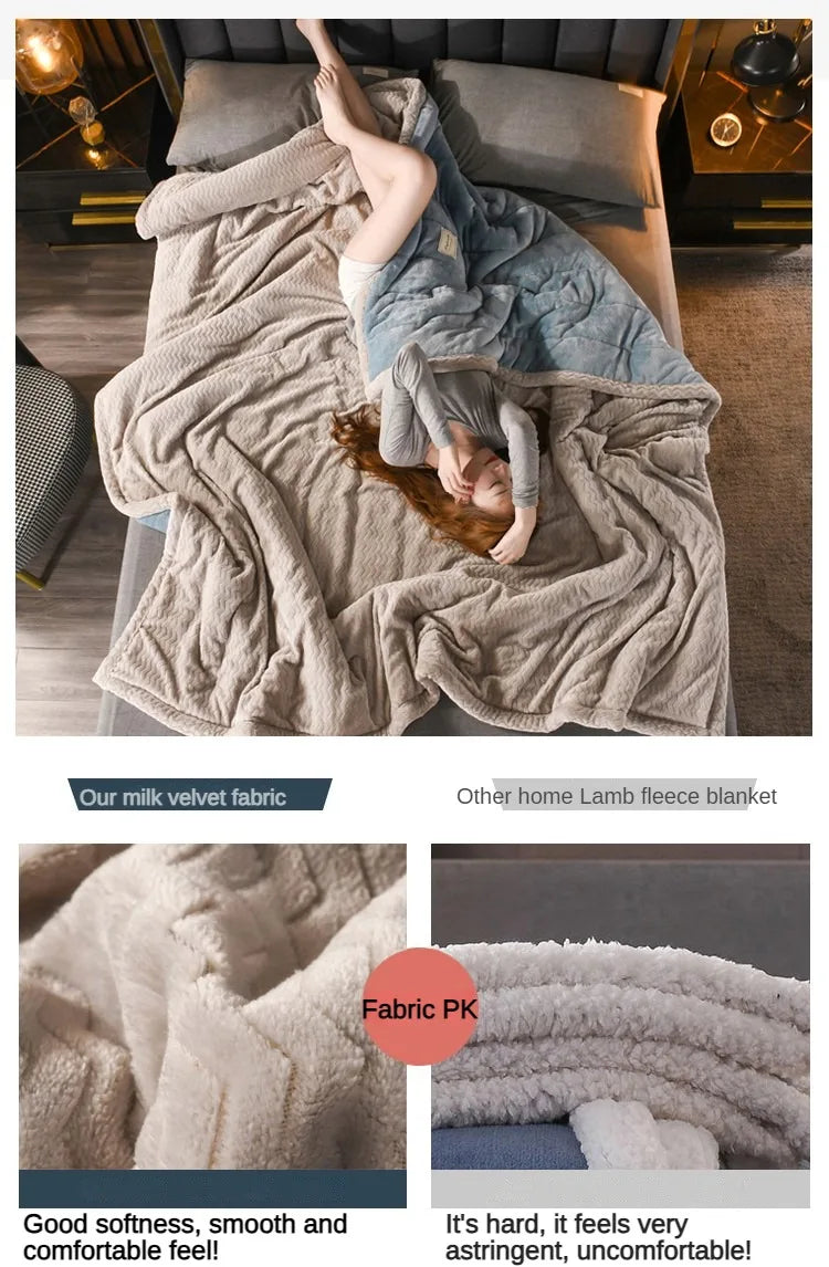 Coral Fleece Thick Blanket – Autumn/Winter