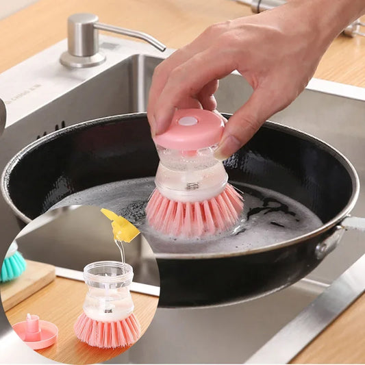 CleanMate Dish Brush with Built-in Soap Dispenser – Kitchen Cleaning Accessories for Efficient Washing