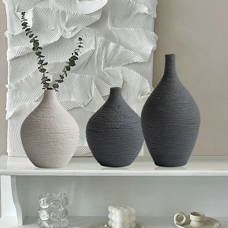 Ceramic Vase – Nordic Minimalist White Decor for Light Luxury Modern Interiors
