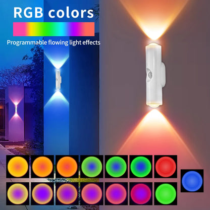 GlowTwin LED Night Light with Motion Sensor – Rechargeable RGB Magnetic Wall Lamp for Hallway, Cabinet & Stairs