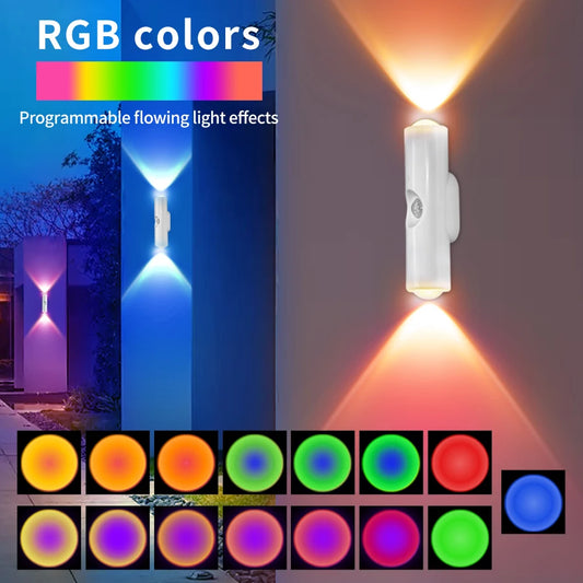 GlowTwin LED Night Light with Motion Sensor – Rechargeable RGB Magnetic Wall Lamp for Hallway, Cabinet & Stairs