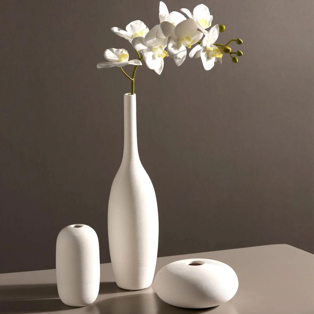 Minimalist White Ceramic Vase