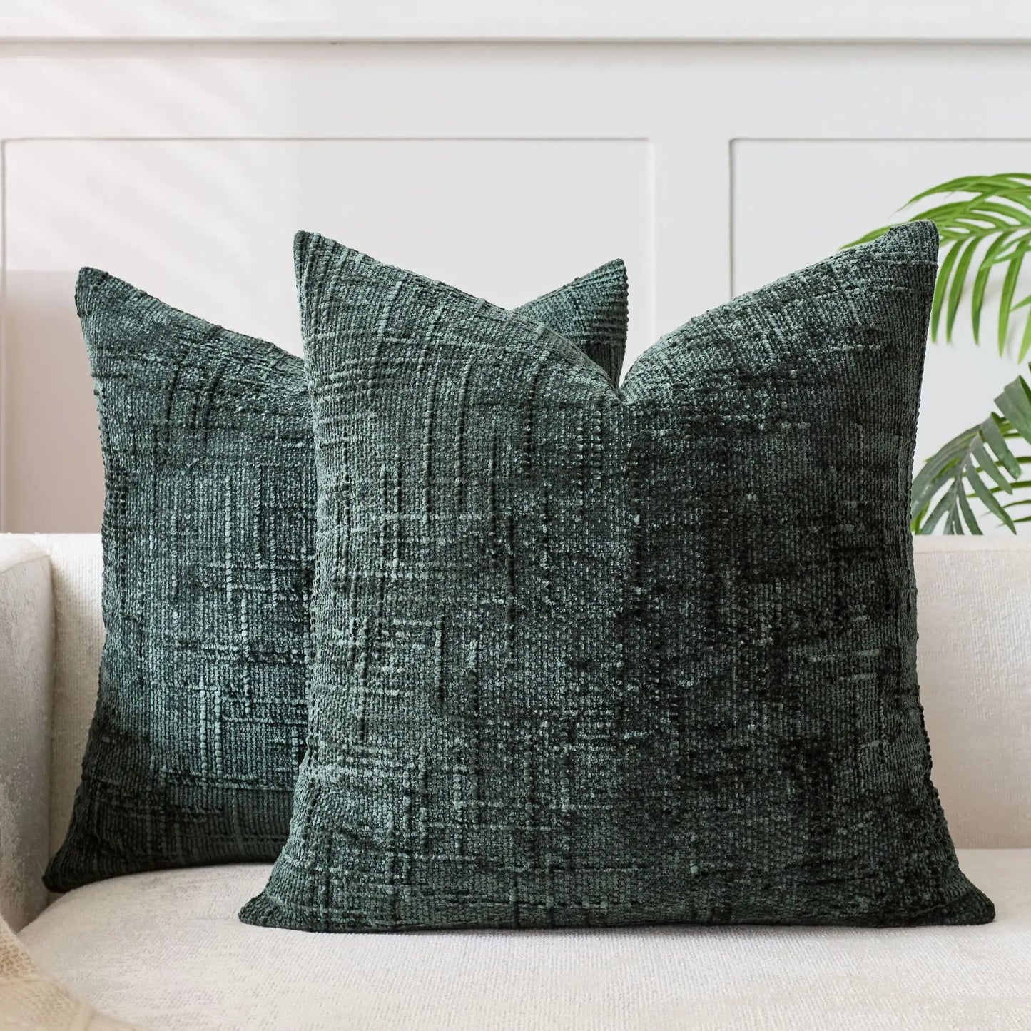 Chenille Cushion Cover – Bamboo Texture Minimalist Decor